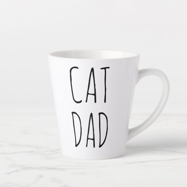 "Cat Dad" Simple Modern Farmhouse Latte Mug (Right)