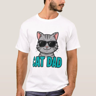 Cat Dad Tabby Cat Sunglasses T-Shirt