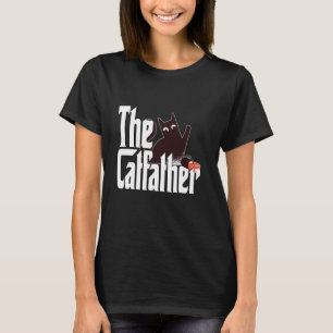 Cat Dad The Catfather Black Coffee Cat Father Kitt T-Shirt