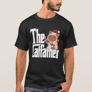 Cat Dad The Catfather Christmas Cat Father Kitty D T-Shirt