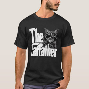 Cat Dad The Catfather Crazy Eyepatch Cat Father Ki T-Shirt