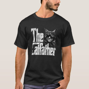 Cat Dad The Catfather Crazy Eyepatch Cat Father Ki T-Shirt