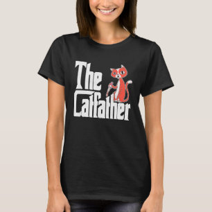 Cat Dad The Catfather Crazy Knife Cat Father Kitty T-Shirt
