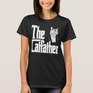 Cat Dad The Catfather Crazy Suited Cat Father Kitt T-Shirt