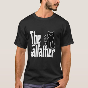 Cat Dad The Catfather Cute Black Cat Father Kitty  T-Shirt