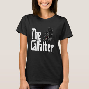 Cat Dad The Catfather Cute Black Cat Father Kitty  T-Shirt