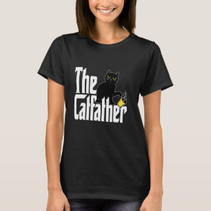 Cat Dad The Catfather Cute Black Cat Father Kitty  T-Shirt