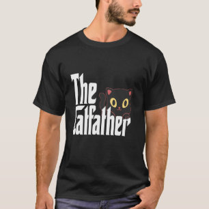 Cat Dad The Catfather Cute Black Cat Father Kitty  T-Shirt