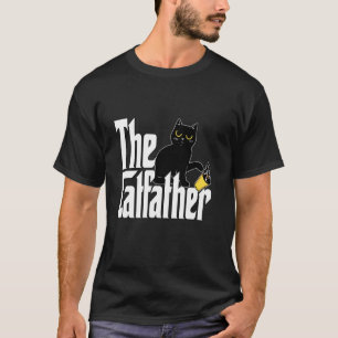 Cat Dad The Catfather Cute Black Cat Father Kitty  T-Shirt