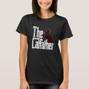 Cat Dad The Catfather Cute Black Cat Father Kitty  T-Shirt