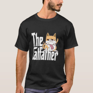Cat Dad The Catfather Cute Knitting Cat Father Kit T-Shirt