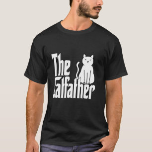 Cat Dad The Catfather Cute White Cat Father Kitty  T-Shirt