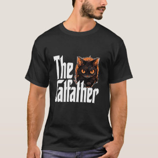 Cat Dad The Catfather Evil Black Cat Father Kitty  T-Shirt