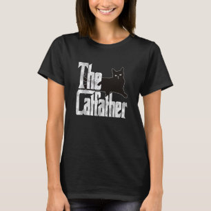 Cat Dad The Catfather Lazy Black Cat Father Kitty  T-Shirt