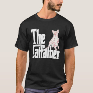Cat Dad The Catfather Lazy Sphynx Cat Father Kitty T-Shirt
