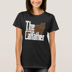 Cat Dad The Catfather Maine Coon Cat Father Kitty  T-Shirt