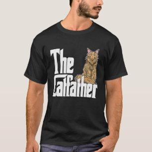 Cat Dad The Catfather Maine Coon Cat Father Kitty  T-Shirt