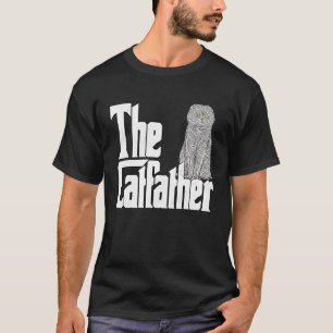 Cat Dad The Catfather Scottish Fold Cat Father Kit T-Shirt