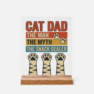 Cat Dad The Snack Dealer Vintage Cat Lover Shirt_1 Acrylic Sign