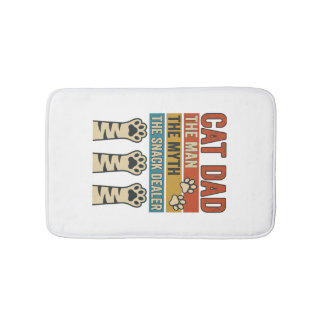 Cat Dad The Snack Dealer Vintage Cat Lover Shirt_1 Bath Mat