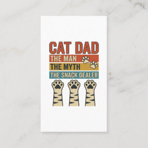 Cat Dad The Snack Dealer Vintage Cat Lover Shirt_1 Business Card