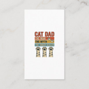 Cat Dad The Snack Dealer Vintage Cat Lover Shirt_1 Business Card
