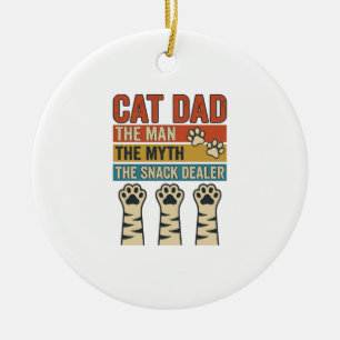 Cat Dad The Snack Dealer Vintage Cat Lover Shirt_1 Ceramic Tree Decoration