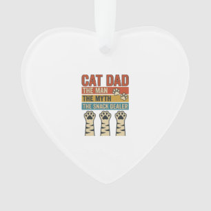 Cat Dad The Snack Dealer Vintage Cat Lover Shirt_1 Ornament