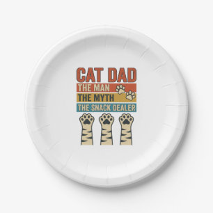 Cat Dad The Snack Dealer Vintage Cat Lover Shirt_1 Paper Plate
