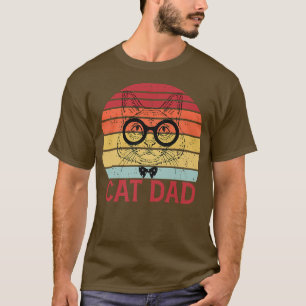 Cat Dad Vintage 80s Style Cat Retro Sunglasses Dis T-Shirt