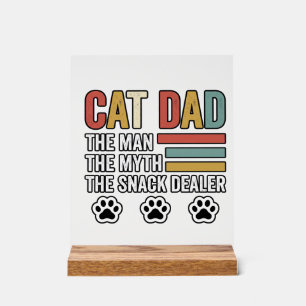 Cat Dad Vintage Funny Snack Dealer Shirt Design_1 Acrylic Sign
