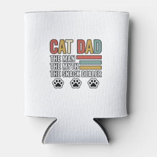 Cat Dad Vintage Funny Snack Dealer Shirt Design_1 Can Cooler