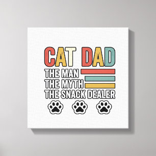 Cat Dad Vintage Funny Snack Dealer Shirt Design_1 Canvas Print