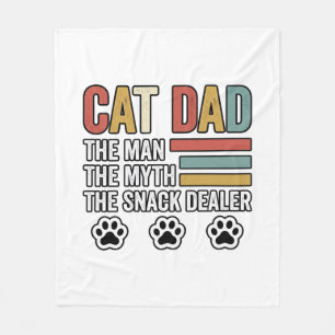 Cat Dad Vintage Funny Snack Dealer Shirt Design_1 Fleece Blanket
