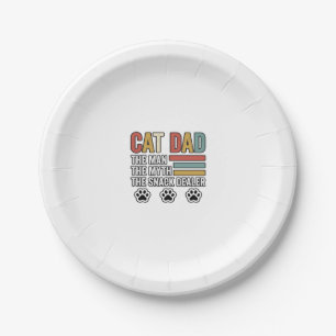 Cat Dad Vintage Funny Snack Dealer Shirt Design_1 Paper Plate