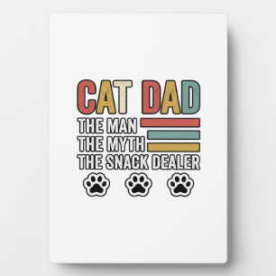 Cat Dad Vintage Funny Snack Dealer Shirt Design_1 Plaque