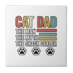 Cat Dad Vintage Funny Snack Dealer Shirt Design_1 Tile<br><div class="desc">Cat Dad Vintage Funny Snack Dealer Shirt Design_1</div>