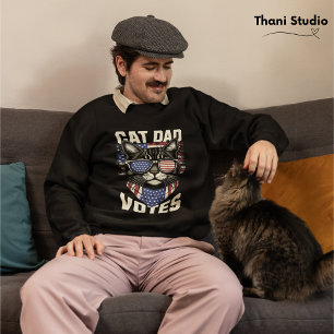 Cat Dad Votes Cute Election American Flag Sweatshirt