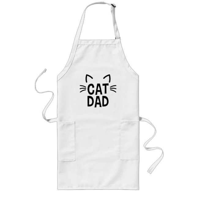 Cat Dad With Ears & Whiskers Long Apron (Front)
