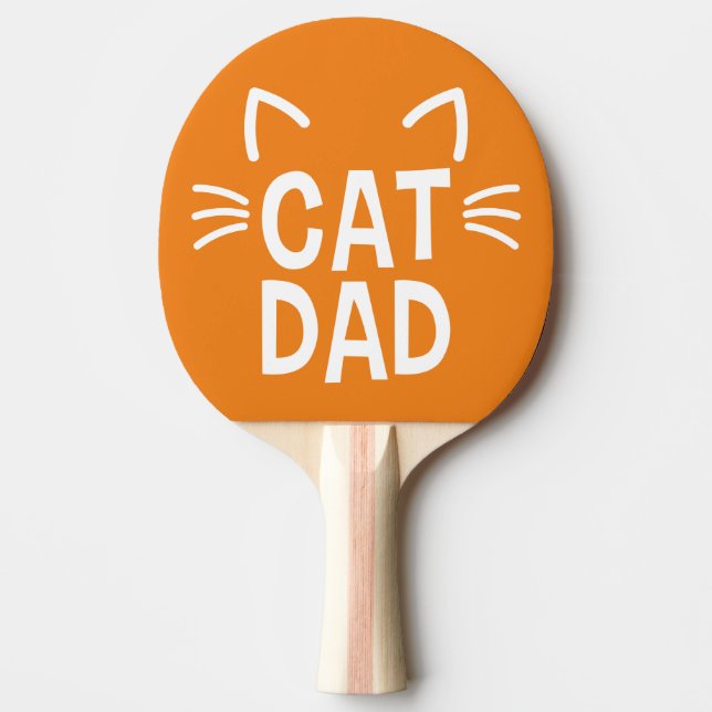 Cat Dad With Ears & Whiskers Ping Pong Paddle (Front)