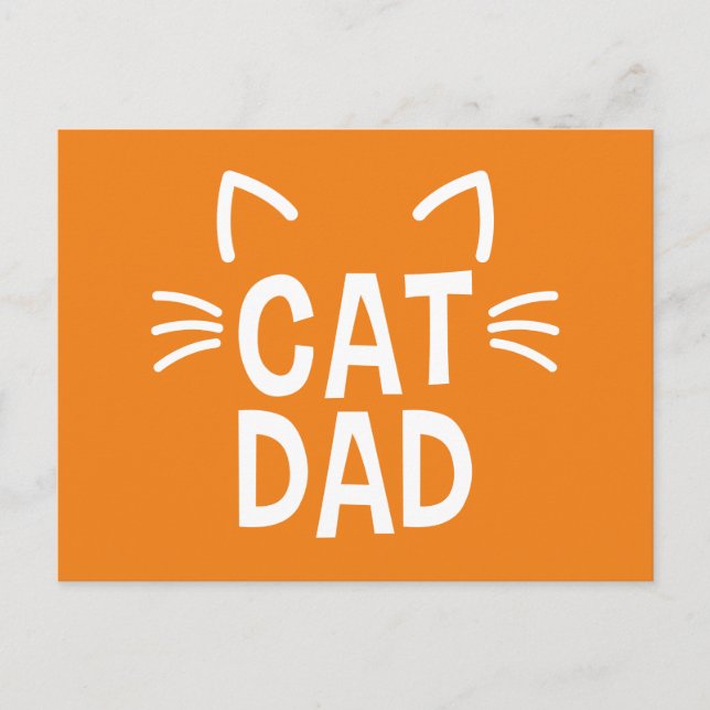 Cat Dad With Ears & Whiskers Postcard (Front)