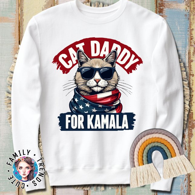 Cat Daddies for Kamala Funny Cat Dad Vote Election Sweatshirt (Creator Uploaded)