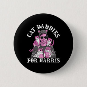 Cat Daddies For Kamala Harris 2024 Childless Cat L 6 Cm Round Badge