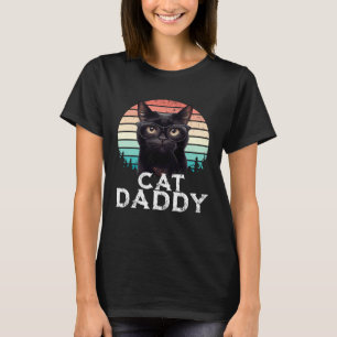 Cat Daddy Black Cat Vintage Eighties Style Cat Ret T-Shirt