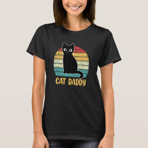 Cat Daddy Cute Cats for Men Dad Retro Black Cat T-Shirt