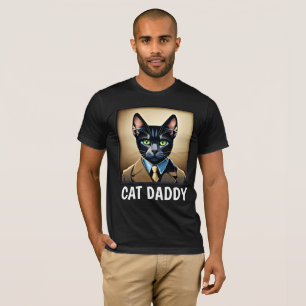 CAT DADDY DAD BLACK CAT T-SHIRT