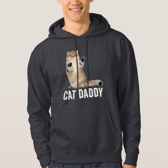 CAT DADDY DAD FUNNY CAT HOODIE HOODIES MENS (Front)