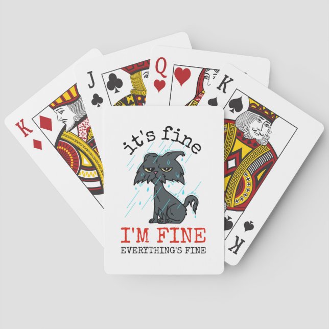 Cat daddy fathers day gift playing cards (Back)