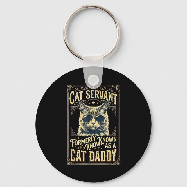 Cat daddy for men funny cat dad father's day cat key ring (Front)