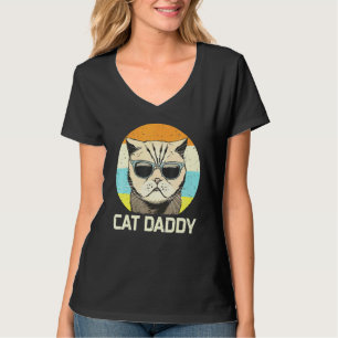 Cat Daddy In Sunglasses Retro  Cat Dad T-Shirt